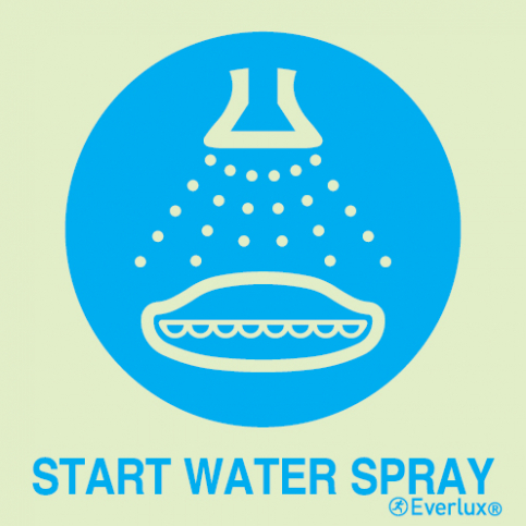 Start water spray IMO sign - with supplementary text | IMPA 33.5107 - S 01 08
