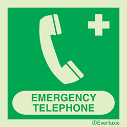 Emergency telephone IMO sign with supplementary text | IMPA 33.4131 - S 02 78