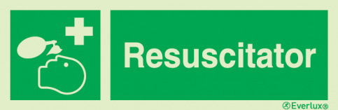 Resuscitator sign with supplementary text - S 03 35