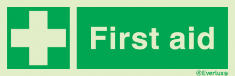 First aid station sign with supplementary text |IMPA 33.4171 - S 03 38