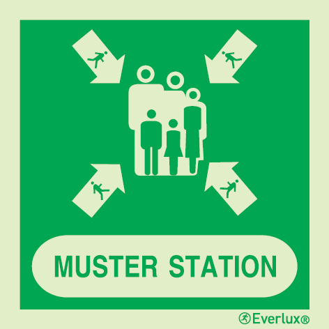 Muster station IMO sign with supplementary text | IMPA 33.4141 - S 03 63
