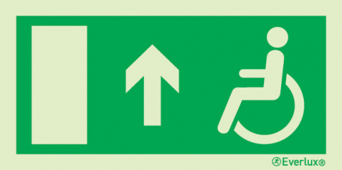 Reduced mobility people escape route sign -progress forward from here - S 04 87