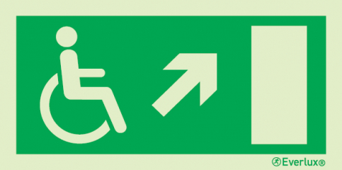 Reduced mobility people escape route sign -progress up to the right - S 04 88