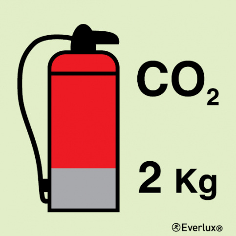 2 Kg CO2 Fire extinguisher IMO sign - S 13 51