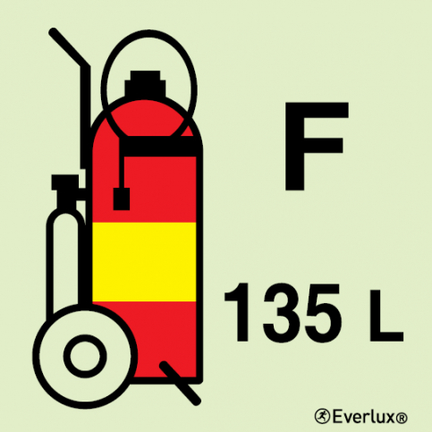 135 L Foam Wheeled fire extinguisher IMO sign - S 13 59
