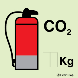 CO2 Fire extinguisher IMO sign - This sign can be customized with the appropriate extinguisher agent capacity - S 13 81