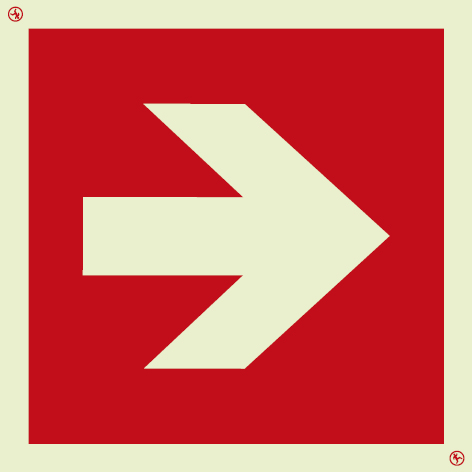 Location of fire fighting equipment directional arrow sign | IMPA 33.6211 - S 16 10