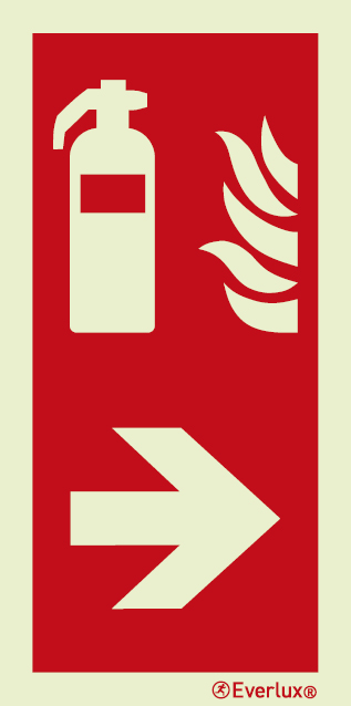 Fire extinguisher sign with right directional arrow - S 16 53
