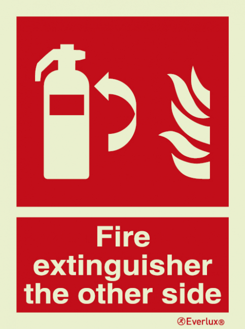 Fire extinguisher the other side sign - S 16 73