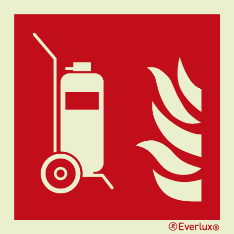 Wheeled fire extinguisher sign - S 16 91