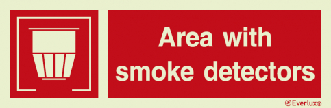 Area with smoke detectors sign - landscape - S 19 25