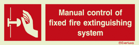 Manual control of fixed fire extinguishing system sign - landscape - S 19 33