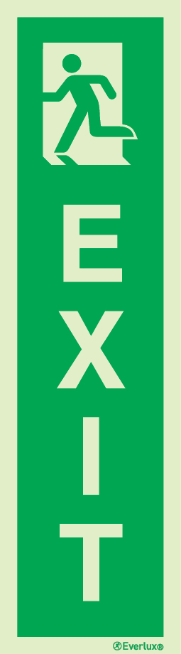 Emergency exit (left hand) LLL sign with supplementary text - S 20 72