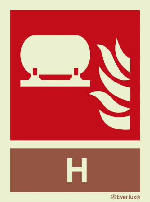 Fixed fire-extinguishing installation sign with with integrated Halon fire extinguishing agent ID sign - S 23 44