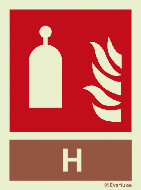 Remote release station signs with integrated Halon fire extinguishing agent ID sign - S 23 64