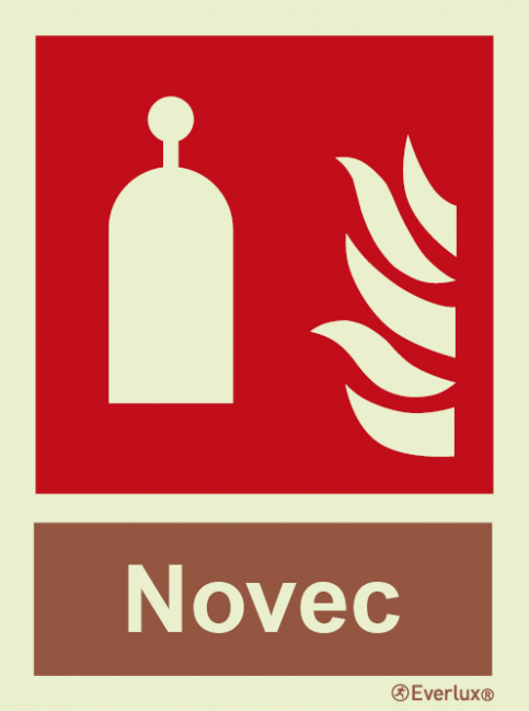 Remote release station signs with integrated Novec fire extinguishing agent ID sign - S 23 65