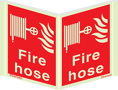 Fire hose reel sign with supplementary text | IMPA 33.6504 - S 25 72