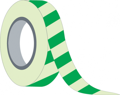 Photoluminescent self-adhesive vinyl roll with green stripes - S 27 23
