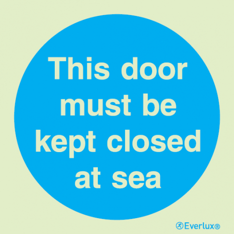 This door must be kept closed at sea sign | IMPA 33.5818 - S 34 04