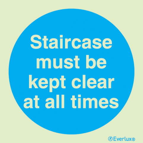 Staircase must be kept clear sign | IMPA 33.5809 - S 34 29