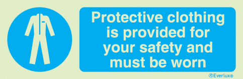 Protective clothing is provided sign - S 35 75