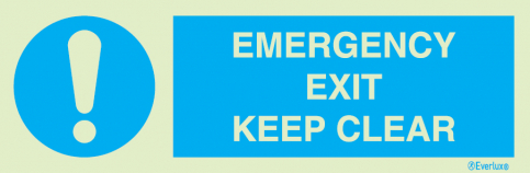 Emergency exit keep clear | IMPA 33.5830 - S 36 04