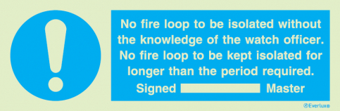 Fire loop isolation instructions sign | IMPA 33.5853 - S 36 19