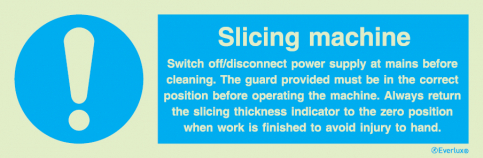 Slicing machine instruction sign - S 36 58