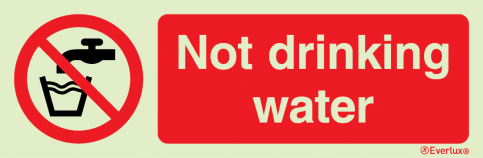 Not drinking water - prohibition action sign with supplementary text - S 39 31