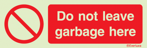 Do not leave garbage here sign | IMPA 33.8619 - S 40 02