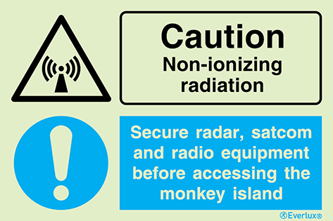 Caution non-ioninzing radiation - warning and mandatory sign | IMPA 33.3109 - S 40 55