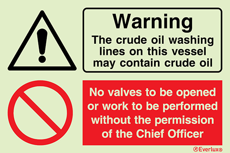 Warning crude oil - warning and prohibition sign | IMPA 33.3106 - S 40 60