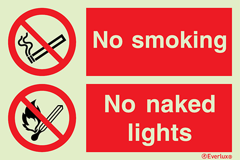 No smoking and no naked lights double prohibition sign | IMPA 33.8522 - S 40 65