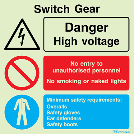 Switch board - warning, prohibition and mandatory sign | IMPA 33.3127 - S 41 08