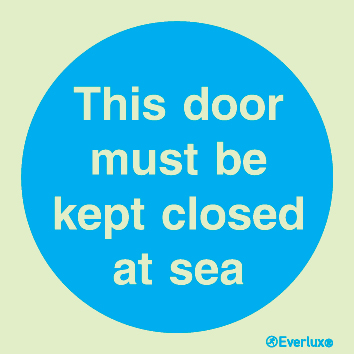 This door must be kept closed at sea sign - S 43 74