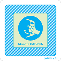 Secure hatches IMO sign - Excellence by Everlux for super yachts - S 43 88