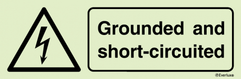 Grounded and short-circuited safety sign - S 44 14