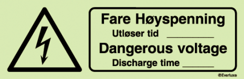 Dangerous voltage discharge time safety sign - S 44 20