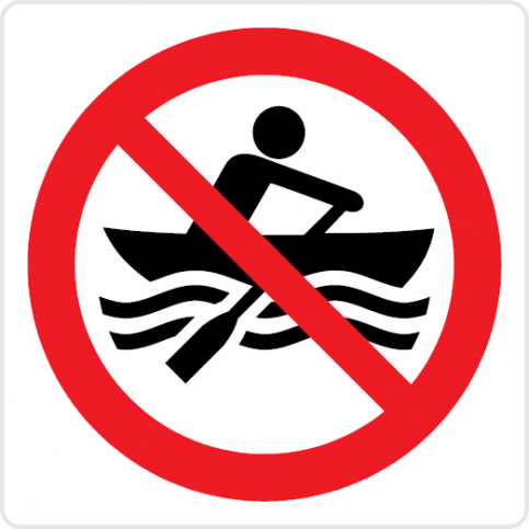 No manually powered craft - prohibition sign - S 45 03