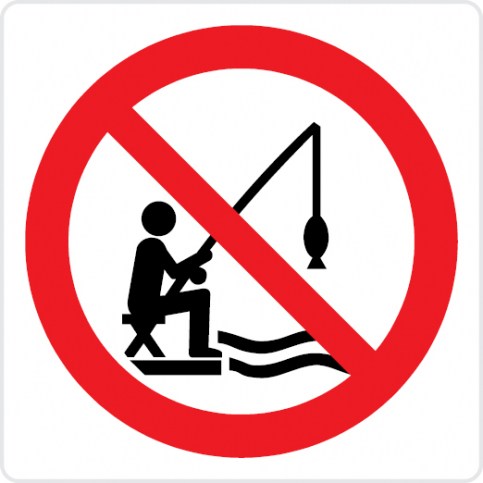 No fishing - prohibition sign - S 45 08