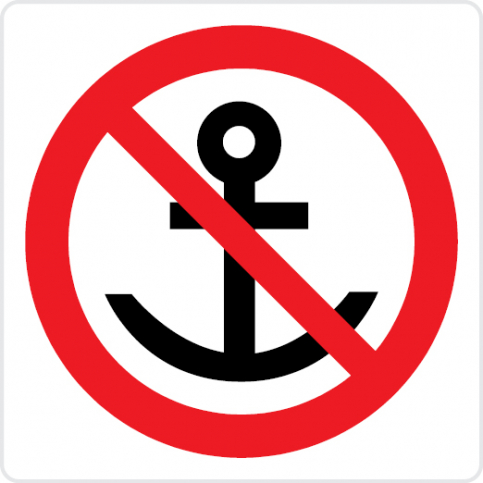 No anchoring sign - prohibition sign - S 45 20