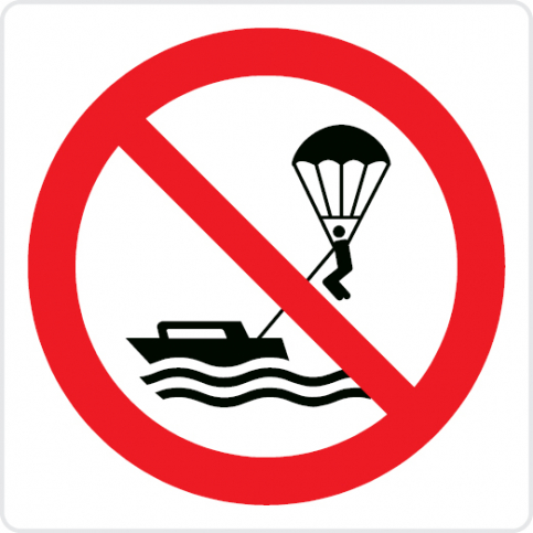 No parasailing - prohibition sign - S 45 23