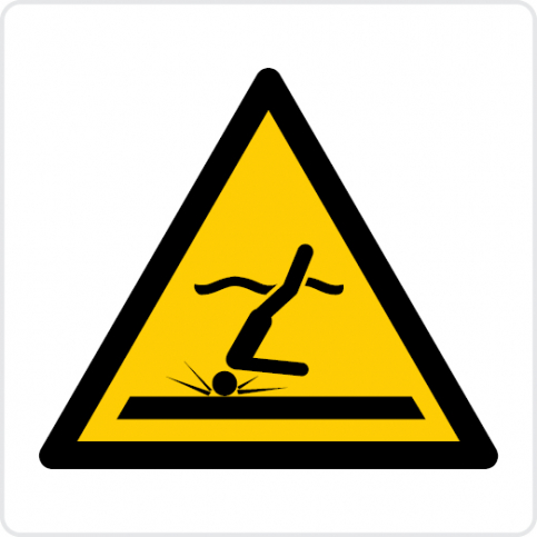 Shallow water (diving) - warning sign - S 45 58