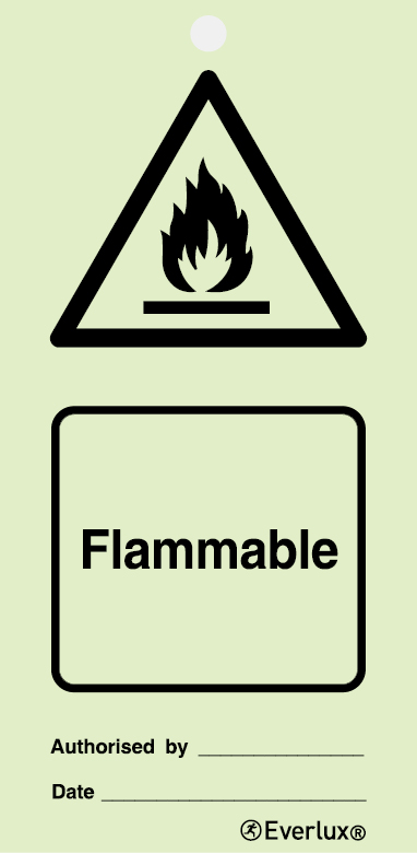 Flammable - warning temporary tie tag | IMPA 33.2508 - S 47 07