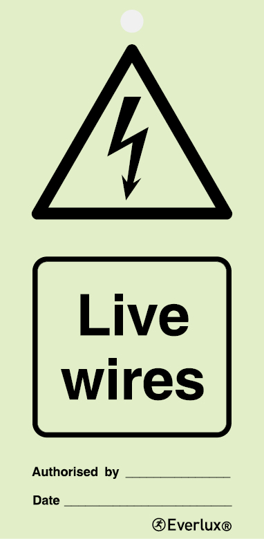 Live wires - warning temporary tie tag | IMPA 33.2542 - S 47 11