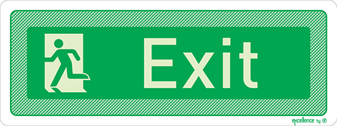 Exit sign (left hand side) - Excellence by Everlux for super yachts - S 48 02