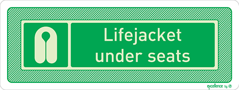 Lifejacket under seats sign - Excellence by Everlux for super yachts - S 48 03
