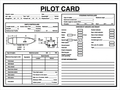 Pilot card | IMPA 33.1511 - S 62 51