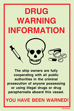 Drug warning information sign | IMPA 33.1537 - S 63 62