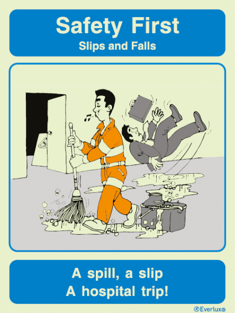 Slips and falls - Safety first awareness poster - S 65 12